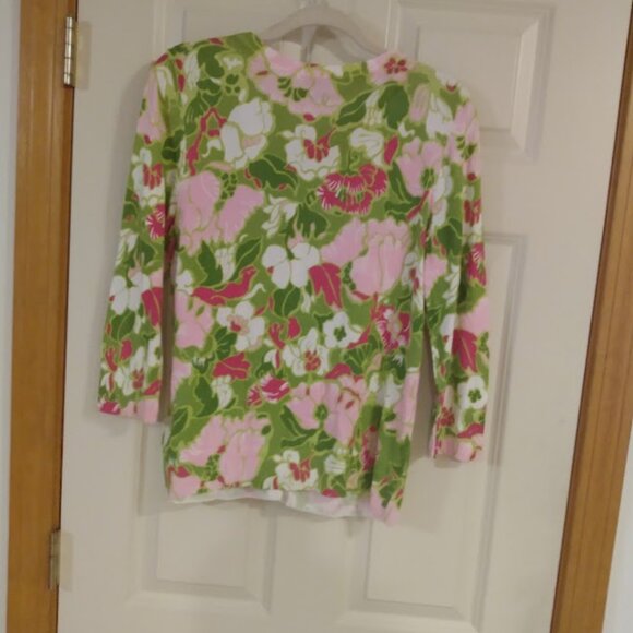 Talbots: Multi color Woman's long sleeve button down sweater. Size Large. - Picture 2 of 3